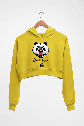 Angry Bear Crop HOODIE FOR WOMEN-Mustard Yellow-Ektarfa.online