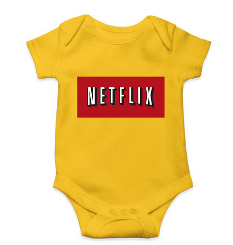 Netflix Kids Romper For Baby Boy/Girl-0-5 Months(18 Inches)-Yellow-Ektarfa.online