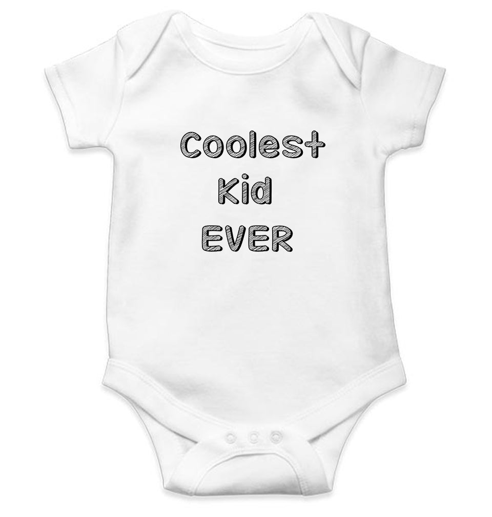 Coolest Kid Ever Kids Romper For Baby Boy/Girl-0-5 Months(18 Inches)-White-Ektarfa.online