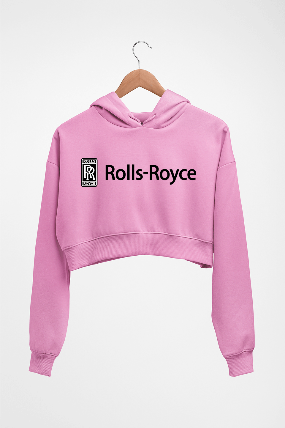 Rolls Royce Crop HOODIE FOR WOMEN-Light Baby Pink-Ektarfa.online
