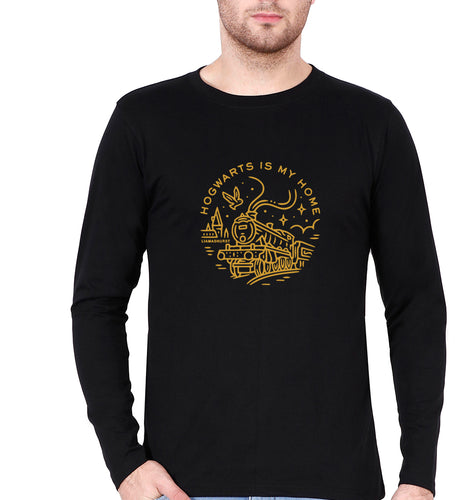 Harry Potter Hogwarts Full Sleeves T-Shirt for Men-Black-Ektarfa.online