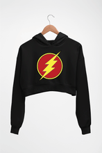 Load image into Gallery viewer, Flash Superhero Crop HOODIE FOR WOMEN-Black-Ektarfa.online
