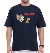 Load image into Gallery viewer, Tom and Jerry Oversized T-Shirt for Men-Navy Blue-Ektarfa.online

