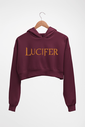 Lucifer Crop HOODIE FOR WOMEN-Maroon-Ektarfa.online