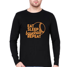 Load image into Gallery viewer, Baseball Full Sleeves T-Shirt for Men-Black-Ektarfa.online
