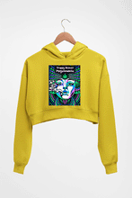 Load image into Gallery viewer, Trippy Stoner Psychedelic Crop HOODIE FOR WOMEN-Mustard Yellow-Ektarfa.online
