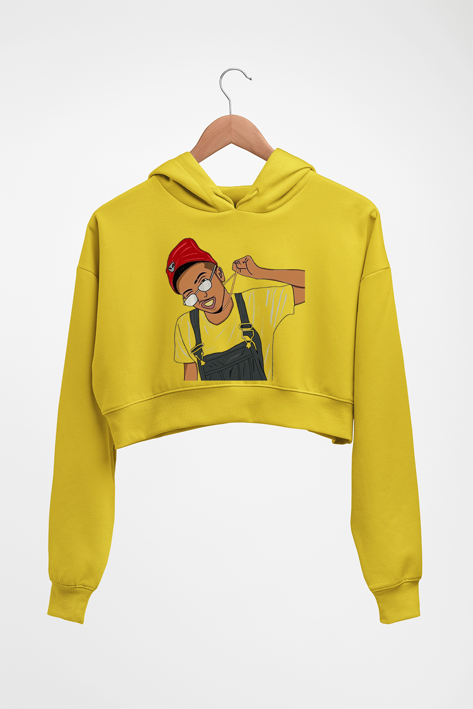 MC Stan Crop HOODIE FOR WOMEN-Mustard Yellow-Ektarfa.online