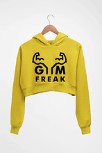 Load image into Gallery viewer, Gym Crop HOODIE FOR WOMEN-Mustard yellow-Ektarfa.online
