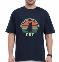 Load image into Gallery viewer, Cat Oversized T-Shirt for Men-Navy Blue-Ektarfa.online
