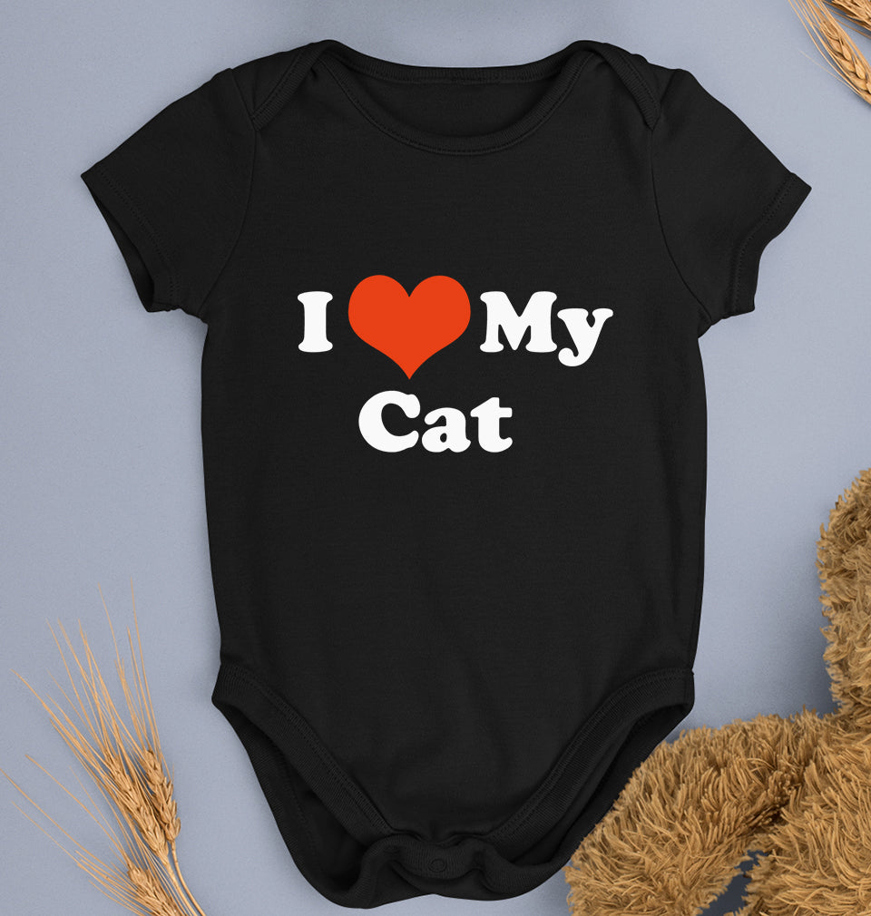 I Love My Cat Kids Romper For Baby Boy/Girl-Black-Ektarfa.online