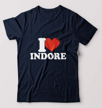 Load image into Gallery viewer, I Love Indore T-Shirt for Men-S(38 Inches)-Navy Blue-Ektarfa.online
