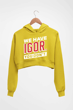 Load image into Gallery viewer, Igor Crop HOODIE FOR WOMEN-Mustard Yellow-Ektarfa.online
