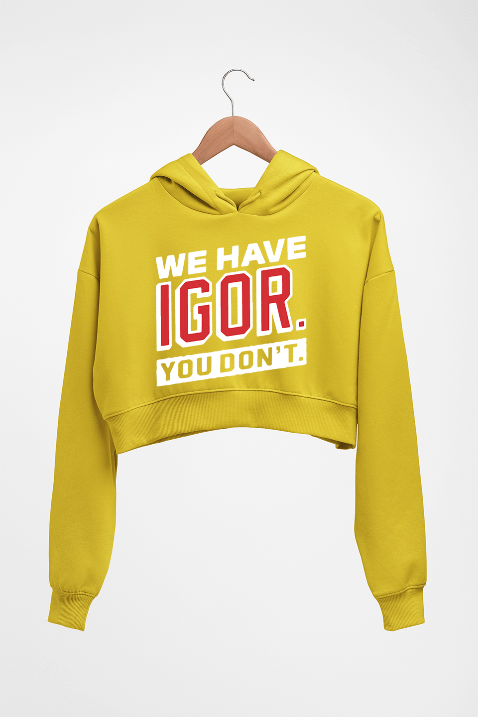 Igor Crop HOODIE FOR WOMEN-Mustard Yellow-Ektarfa.online
