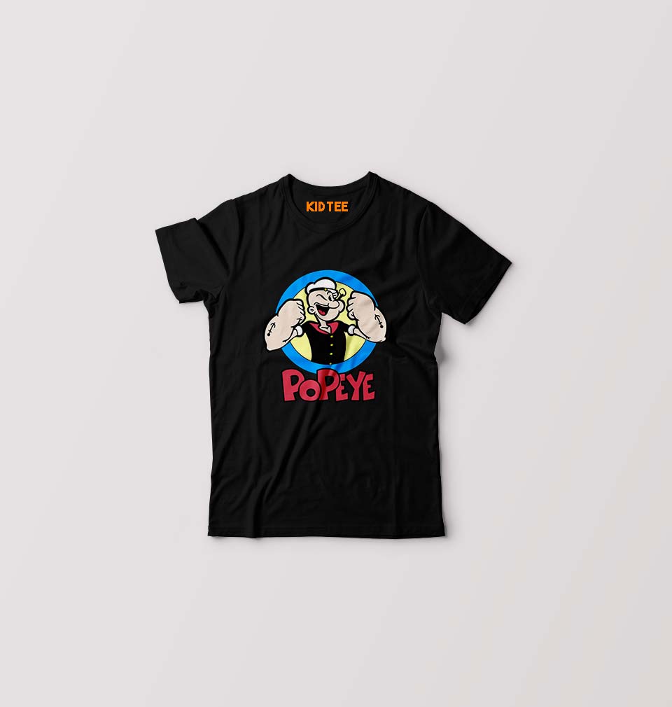 Popeye Kids T-Shirt for Boy/Girl-Black-Ektarfa.online