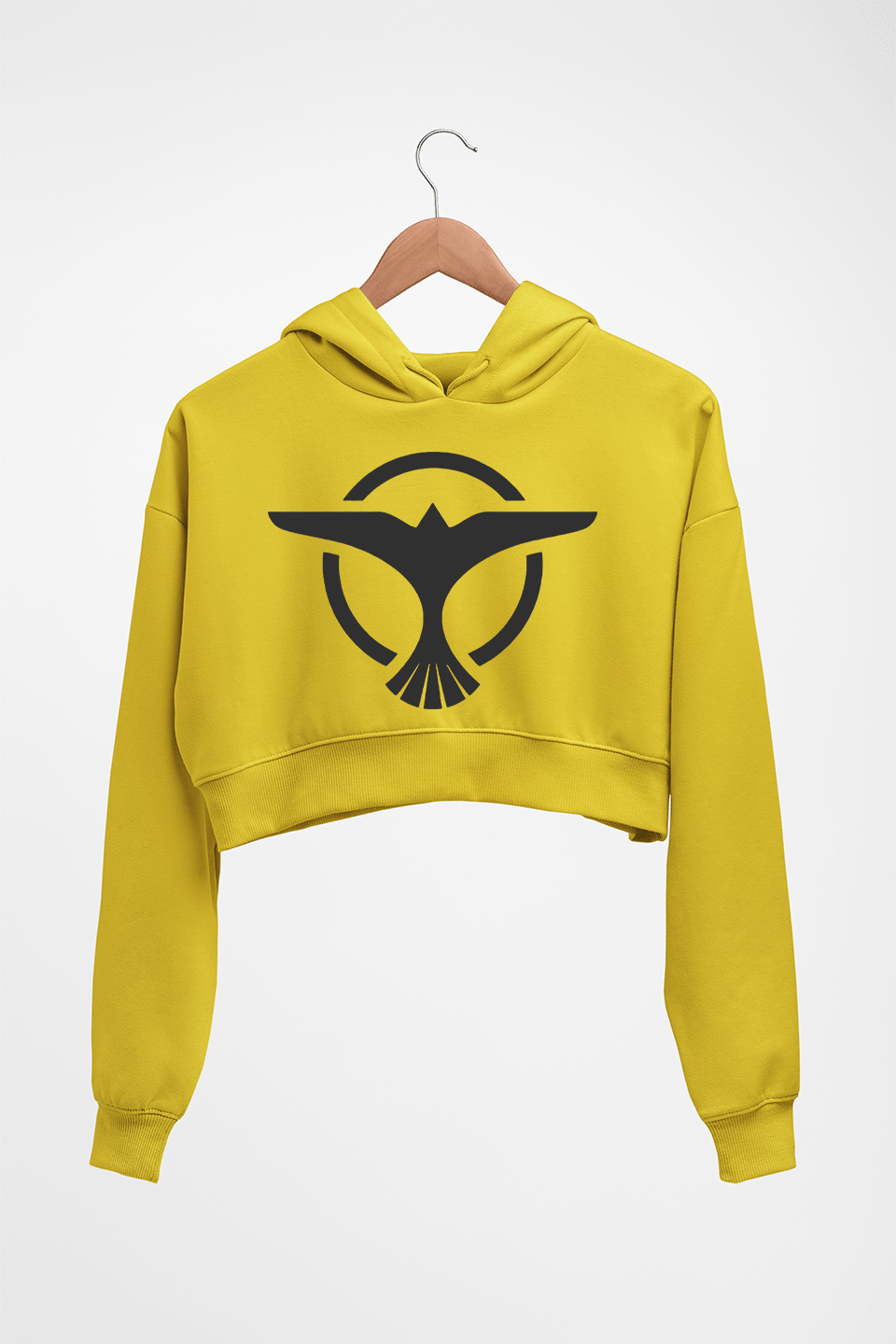 Tiesto Crop HOODIE FOR WOMEN-Mustard Yellow-Ektarfa.online