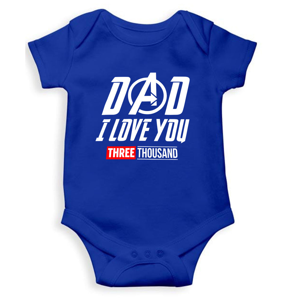 Dad I Love You 3000 Kids Romper For Baby Boy/Girl-0-5 Months(18 Inches)-Royal Blue-Ektarfa.online