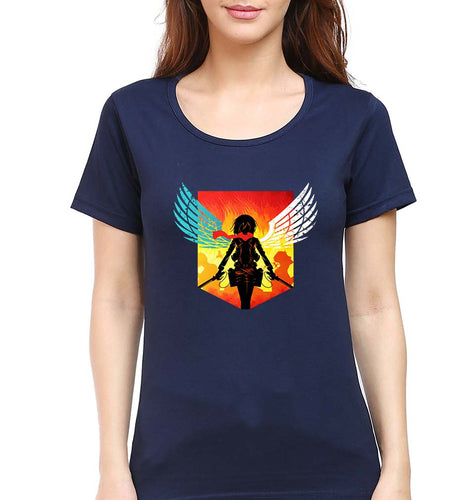 Attack on Titan T-Shirt for Women-Navy Blue-Ektarfa.online