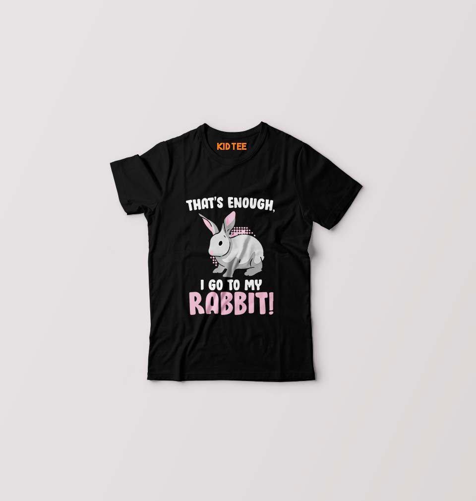 Rabbit Bunny T-Shirt for Boy/Girl-Black-Ektarfa.online