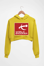 Load image into Gallery viewer, World Snooker (WST) Crop HOODIE FOR WOMEN-Mustard Yellow-Ektarfa.online
