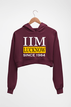 Load image into Gallery viewer, IIM Lucknow Crop HOODIE FOR WOMEN-Maroon-Ektarfa.online
