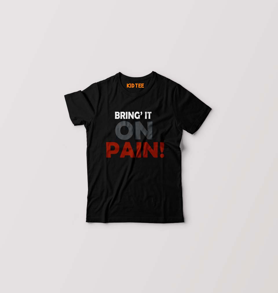 Gym Pain Kids T-Shirt for Boy/Girl-Black-Ektarfa.online