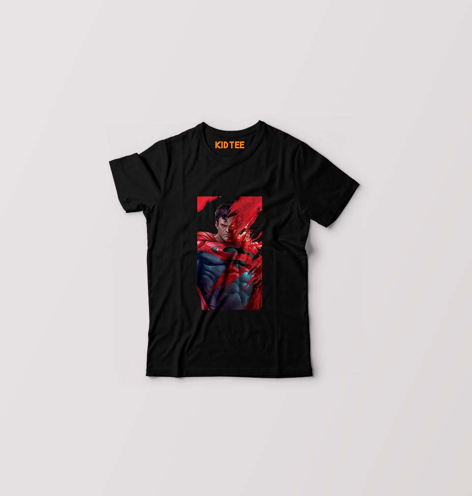 Superman Superhero T-Shirt for Boy/Girl-Black-Ektarfa.online