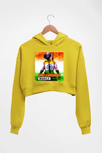 Load image into Gallery viewer, Battlegrounds Mobile India (BGMI) Crop HOODIE FOR WOMEN-Mustard yellow-Ektarfa.online
