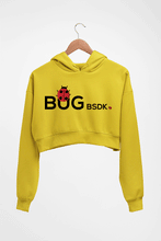 Load image into Gallery viewer, Bug Bsdk Crop HOODIE FOR WOMEN-Mustard Yellow-Ektarfa.online
