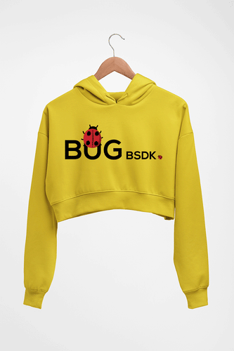Bug Bsdk Crop HOODIE FOR WOMEN-Mustard Yellow-Ektarfa.online