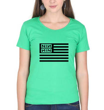 Load image into Gallery viewer, Nine Inch Nails T-Shirt for Women-Flag Green-Ektarfa.online
