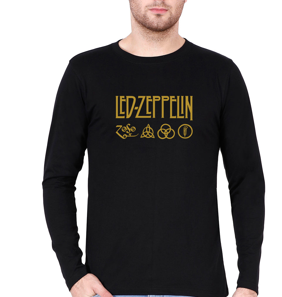 Led Zeppelin Full Sleeves T-Shirt for Men-Black-Ektarfa.online