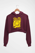 Load image into Gallery viewer, Nirvana Crop HOODIE FOR WOMEN-Maroon-Ektarfa.online
