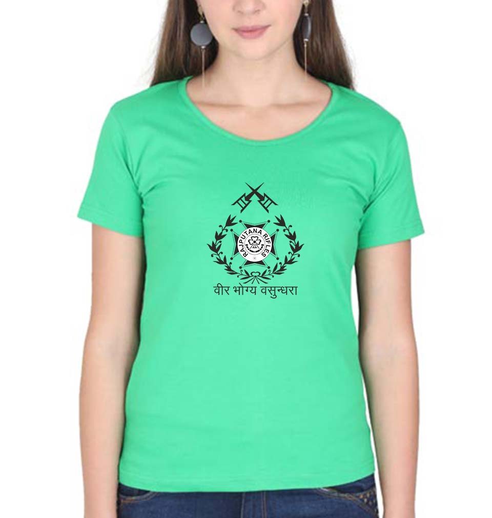 RAJPUTANA RIFELS Army T-Shirt for Women-flag green-Ektarfa.online