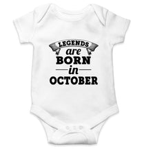 Load image into Gallery viewer, Legends are Born in October Kids Romper For Baby Boy/Girl-0-5 Months(18 Inches)-White-Ektarfa.online
