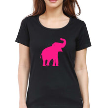 Load image into Gallery viewer, Pink Elephant T-Shirt for Women-Black-Ektarfa.online
