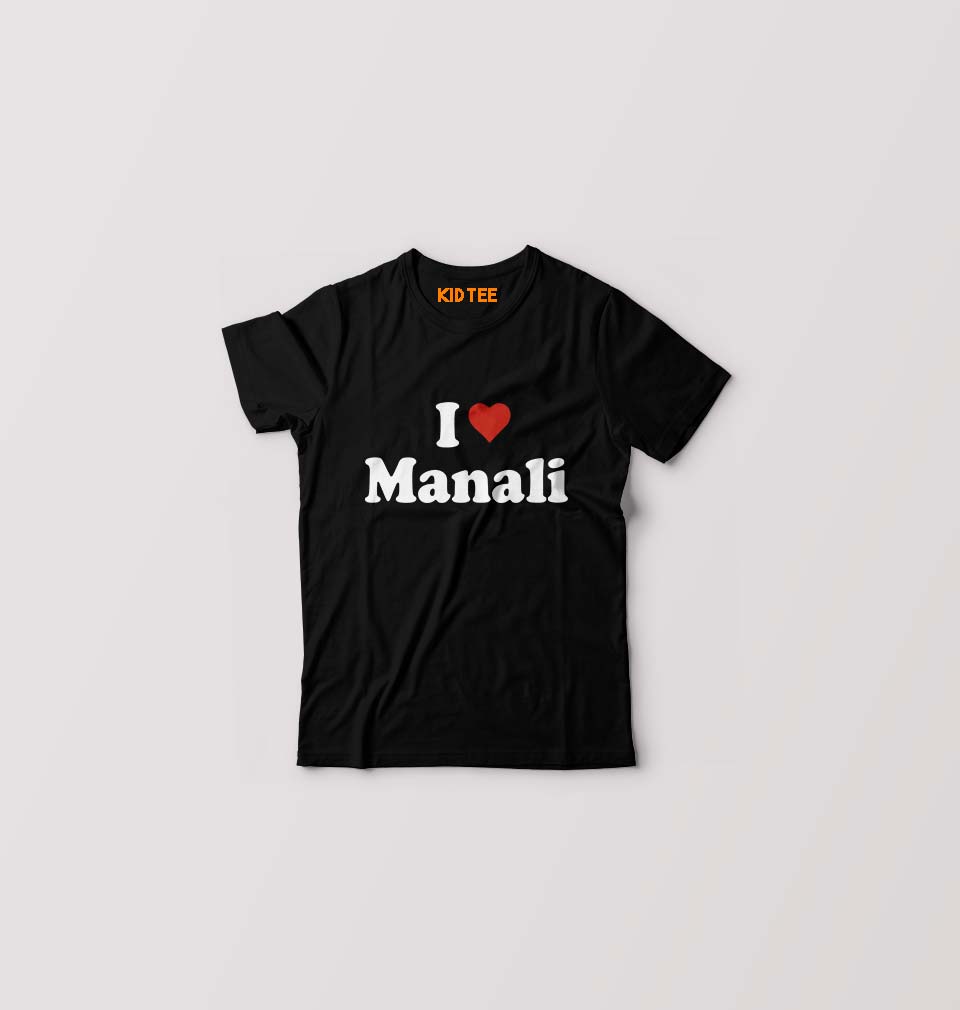 I Love Manali Kids T-Shirt for Boy/Girl-Black-Ektarfa.online
