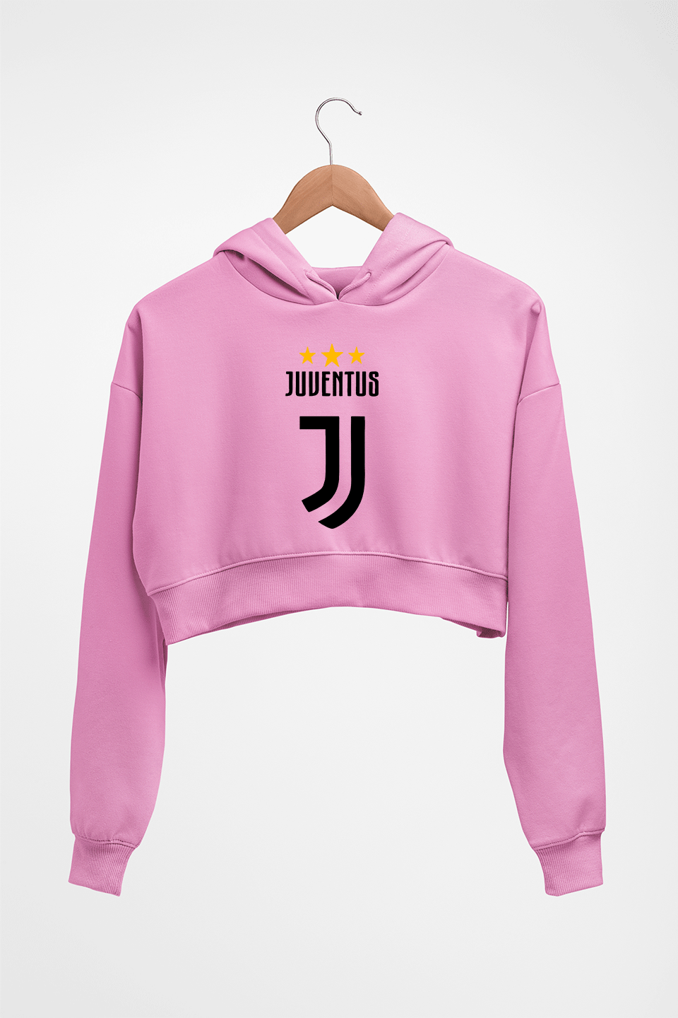 Juventus Crop HOODIE FOR WOMEN-Light Baby Pink-Ektarfa.online