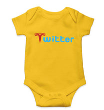 Load image into Gallery viewer, Elon Musk Twitter x Tesla Kids Romper For Baby Boy/Girl-Yellow-Ektarfa.online

