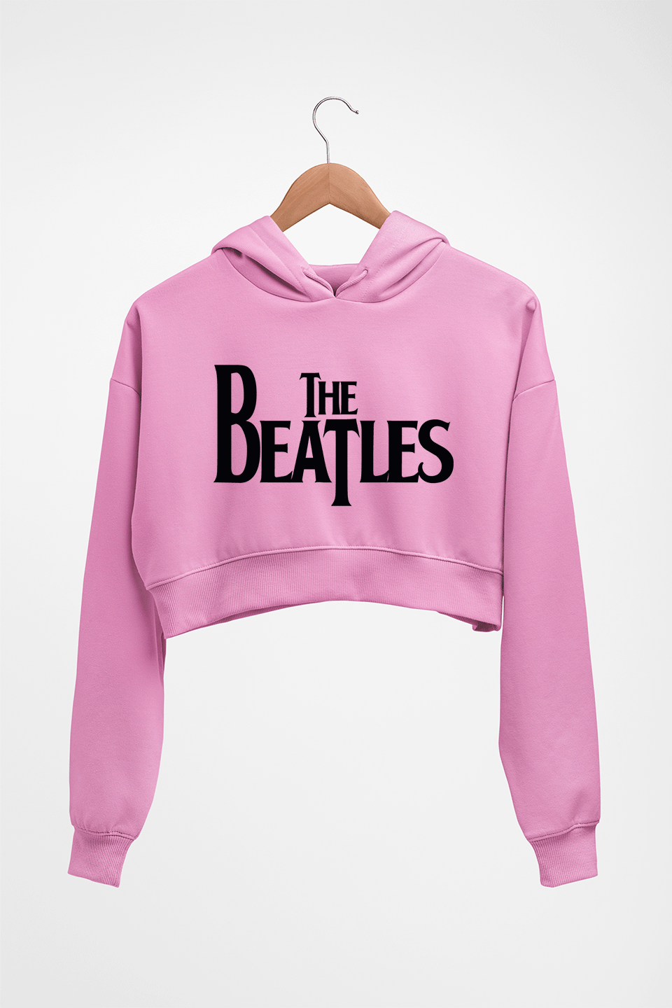 Beatles Crop HOODIE FOR WOMEN-Light Baby Pink-Ektarfa.online