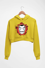 Load image into Gallery viewer, Salvador Dalí Crop HOODIE FOR WOMEN-Mustard Yellow-Ektarfa.online
