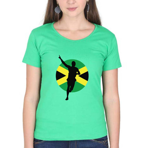Usain Bolt T-Shirt for Women-Flag Green-Ektarfa.online