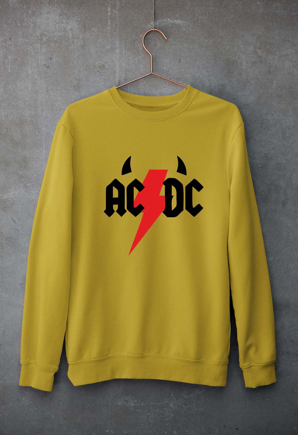 ACDC Unisex Sweatshirt for Men/Women-Mustard Yellow-Ektarfa.online