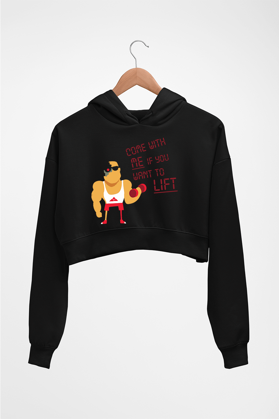 Gym Crop HOODIE FOR WOMEN-Black-Ektarfa.online