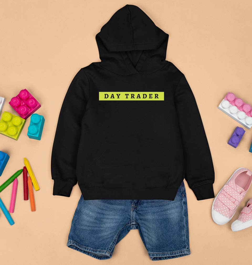 Day Trader Share Market Kids Hoodie for Boy/Girl-Black-Ektarfa.online