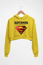Load image into Gallery viewer, Superman Superhero Crop HOODIE FOR WOMEN-Mustard Yellow-Ektarfa.online

