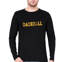 Load image into Gallery viewer, Baseball Full Sleeves T-Shirt for Men-Black-Ektarfa.online
