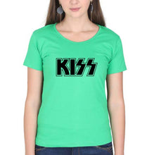 Load image into Gallery viewer, Kiss Rock Band T-Shirt for Women-Flag Green-Ektarfa.online
