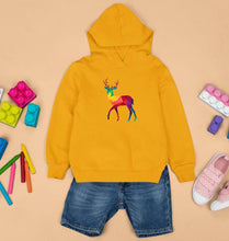 Load image into Gallery viewer, POLYGONAL DEER Kids Hoodie for Boy/Girl-0-1 Year(22 Inches)-Mustard Yellow-Ektarfa.online
