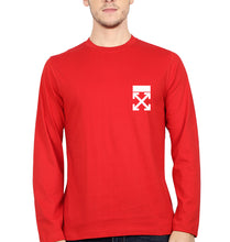 Load image into Gallery viewer, off White logo Full Sleeves T-Shirt for Men-Red-Ektarfa.online
