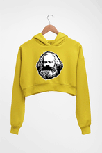 Load image into Gallery viewer, Karl Marx Crop HOODIE FOR WOMEN-Mustard Yellow-Ektarfa.online

